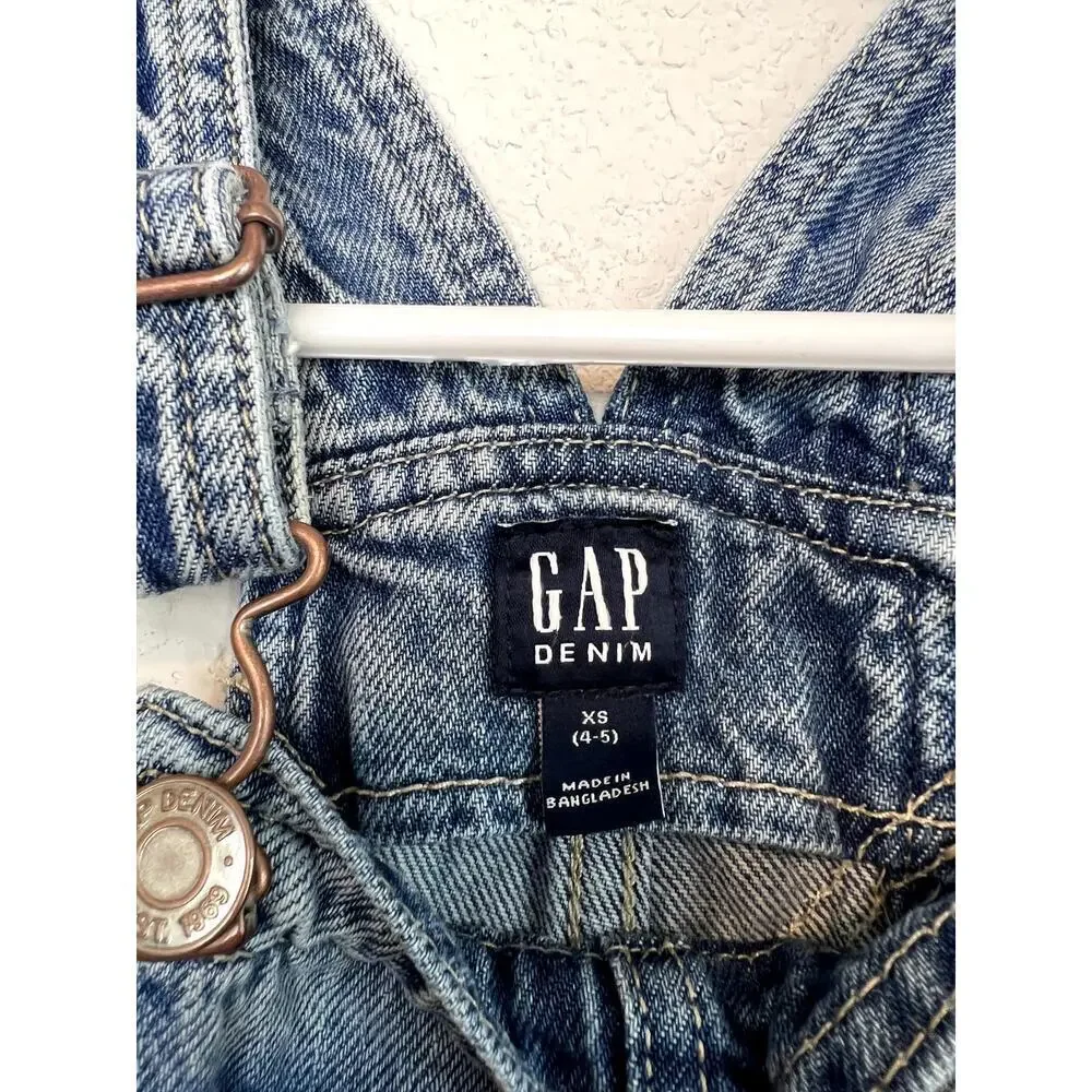 Gap Light Blue Denim Overalls - Size 4-5, Preowned